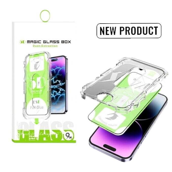 Folie Sticlă pentru iPhone și Samsung – Se Aplică Singură cu Rama Inclusă, Fără Bule, în 2 Minute
