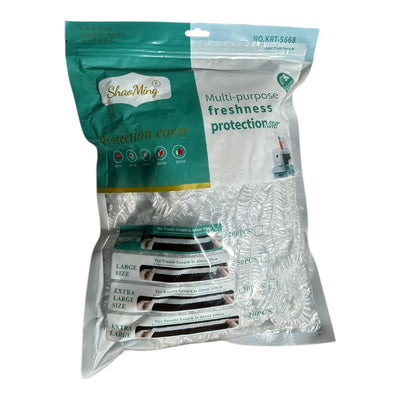 Set 100 Folii Alimentare cu Elastic, Pungi Reutilizabile pentru Alimente, Transparent
