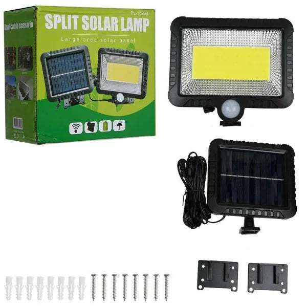 Lampă Solară de Perete HOZRO SL-F100, 100 LED-uri COB, Senzor de Mișcare și Telecomandă