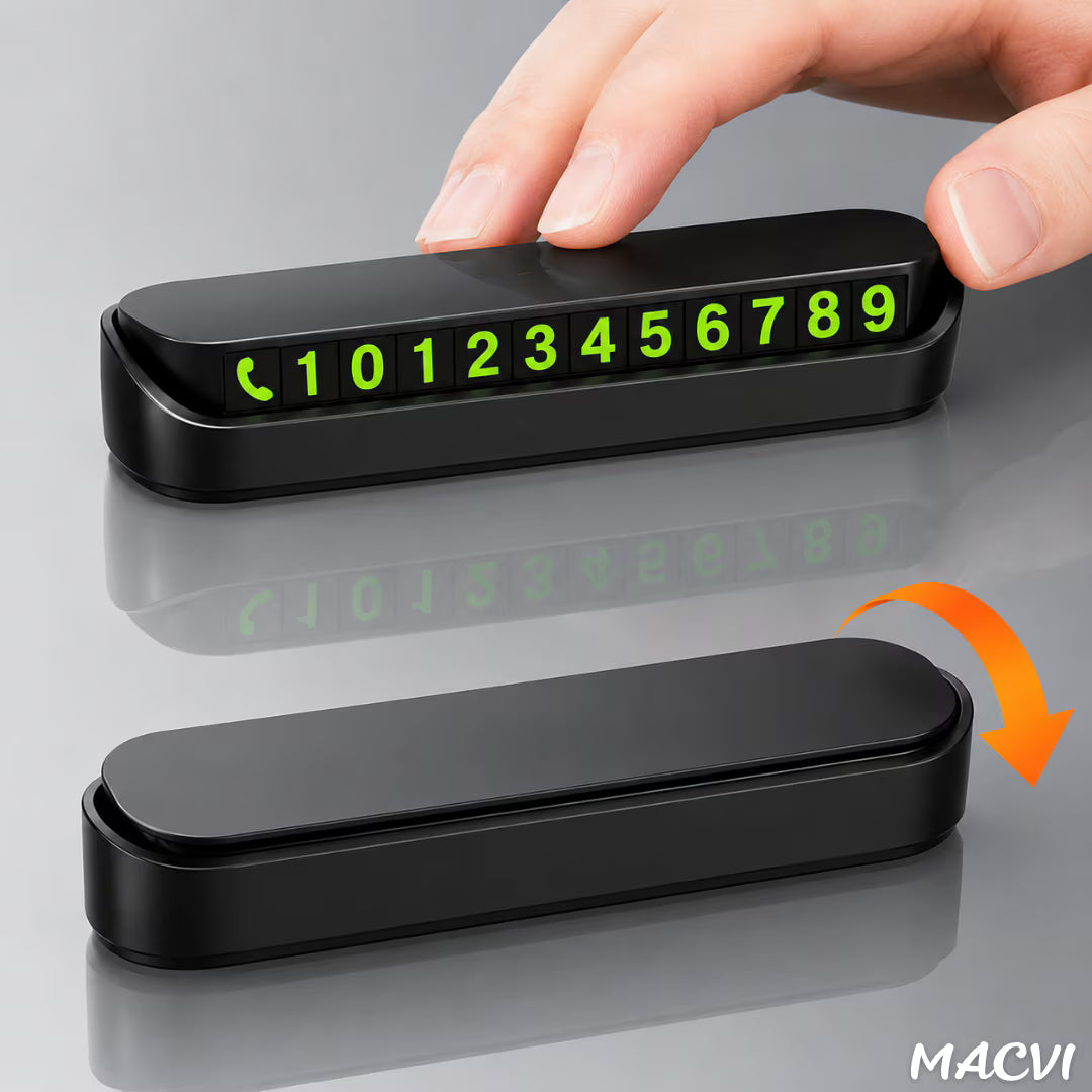 Suport Telefon Auto Retractabil Magnetic pentru Bord, cu Afișaj Număr Parcare Temporară