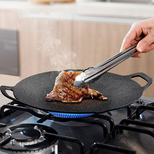 Plită Rotundă Coreeană pentru Grătar Cool Mango Bbqpan | 32cm | Antiaderentă | Compatibilă cu Inducția