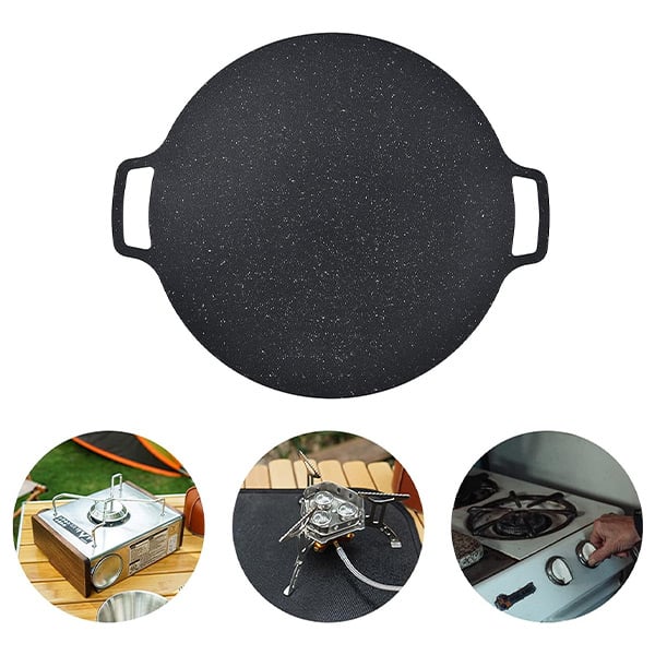 Plită Rotundă Coreeană pentru Grătar Cool Mango Bbqpan | 32cm | Antiaderentă | Compatibilă cu Inducția