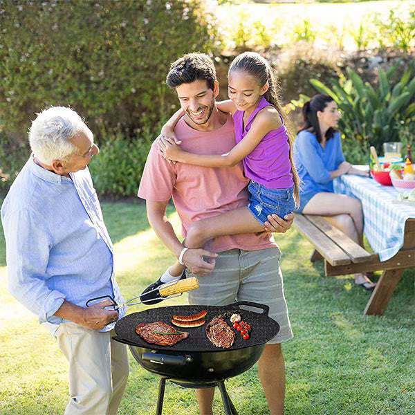 Plită Rotundă Coreeană pentru Grătar Cool Mango Bbqpan | 32cm | Antiaderentă | Compatibilă cu Inducția