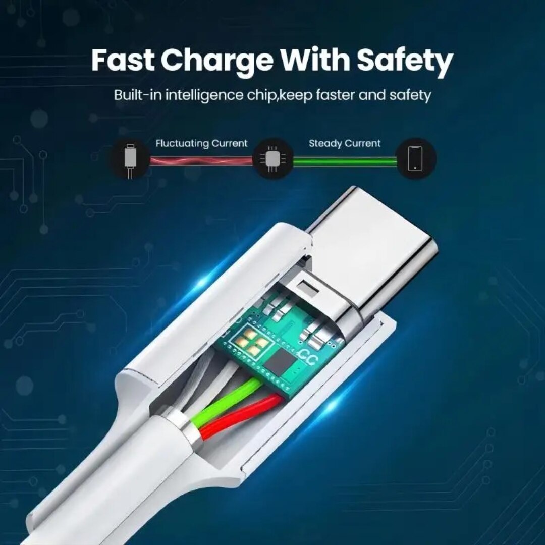 Cablu de Date și Încărcare Type-C la Type-C, Super Fast Charging, 1m